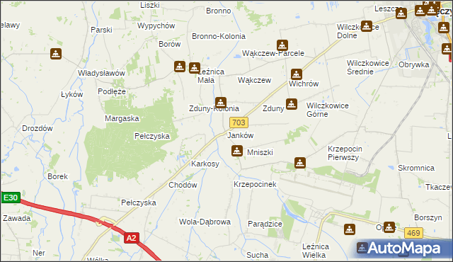 mapa Janków gmina Łęczyca, Janków gmina Łęczyca na mapie Targeo