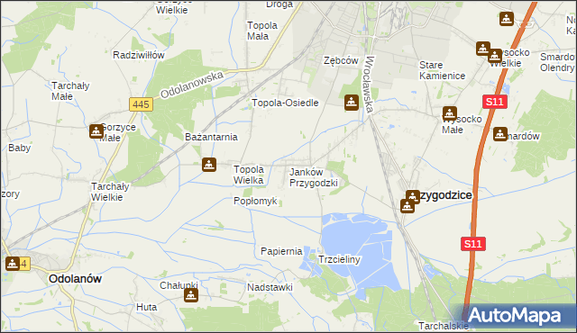 mapa Janków Przygodzki, Janków Przygodzki na mapie Targeo