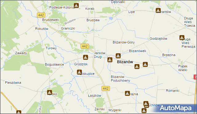 mapa Janków Trzeci gmina Blizanów, Janków Trzeci gmina Blizanów na mapie Targeo