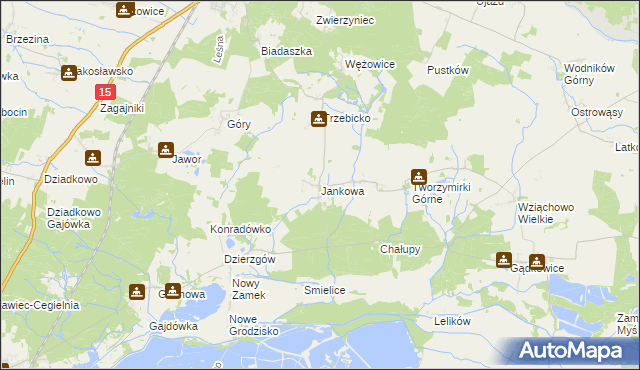 mapa Jankowa gmina Cieszków, Jankowa gmina Cieszków na mapie Targeo