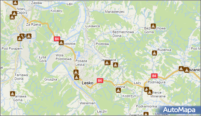 mapa Jankowce, Jankowce na mapie Targeo