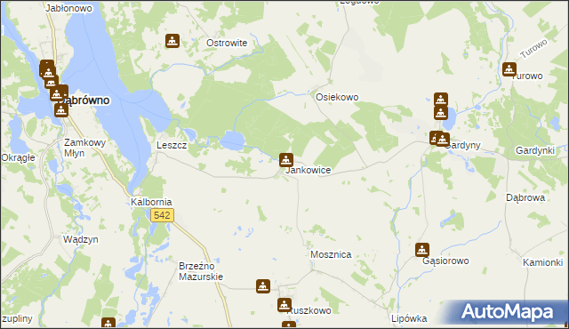 mapa Jankowice gmina Działdowo, Jankowice gmina Działdowo na mapie Targeo