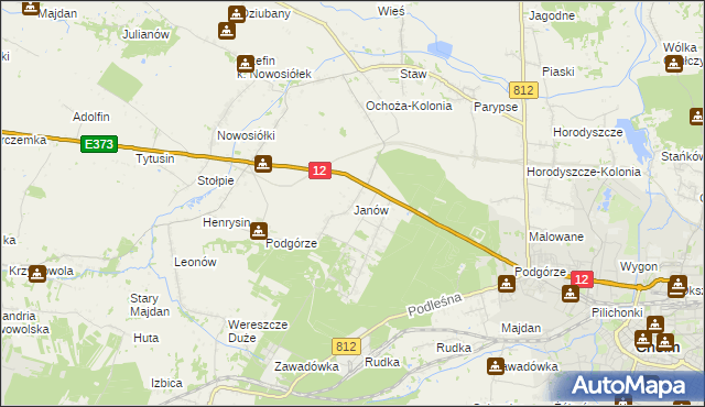 mapa Janów gmina Chełm, Janów gmina Chełm na mapie Targeo