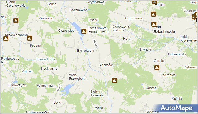 mapa Janów gmina Łęki Szlacheckie, Janów gmina Łęki Szlacheckie na mapie Targeo