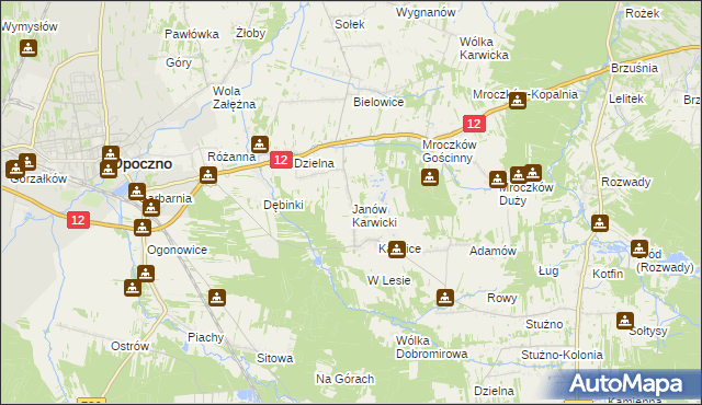 mapa Janów Karwicki, Janów Karwicki na mapie Targeo