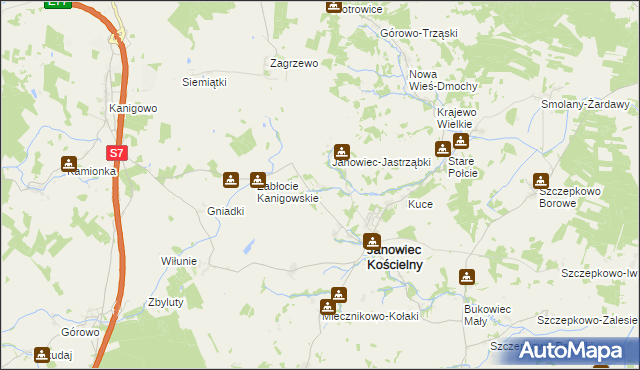 mapa Janowiec-Zdzięty, Janowiec-Zdzięty na mapie Targeo