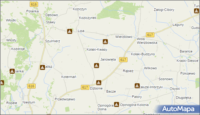 mapa Janowięta, Janowięta na mapie Targeo