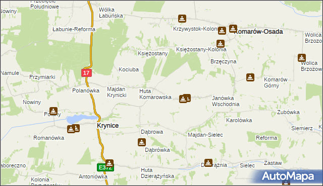 mapa Janówka Zachodnia, Janówka Zachodnia na mapie Targeo