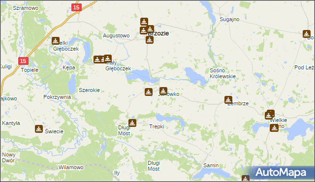 mapa Janówko gmina Brzozie, Janówko gmina Brzozie na mapie Targeo