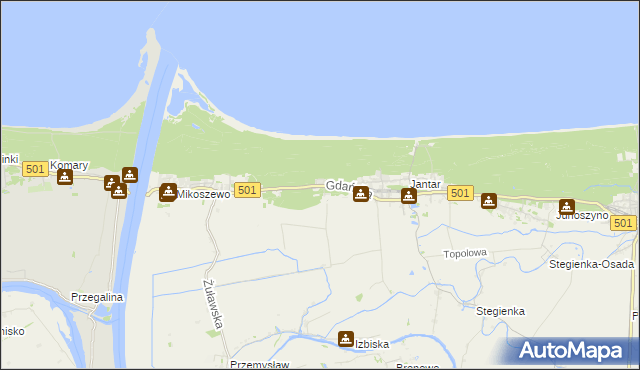 mapa Jantar-Leśniczówka, Jantar-Leśniczówka na mapie Targeo