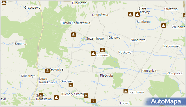 mapa Januszewo gmina Naruszewo, Januszewo gmina Naruszewo na mapie Targeo