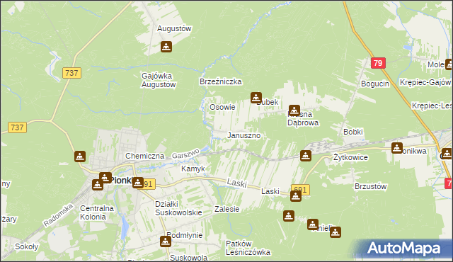 mapa Januszno, Januszno na mapie Targeo