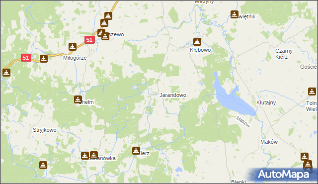 mapa Jarandowo, Jarandowo na mapie Targeo