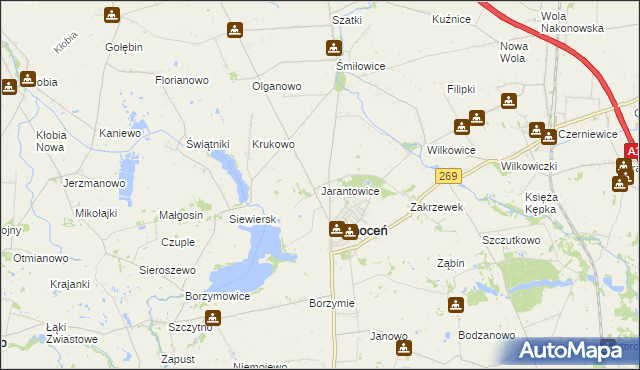 mapa Jarantowice gmina Choceń, Jarantowice gmina Choceń na mapie Targeo