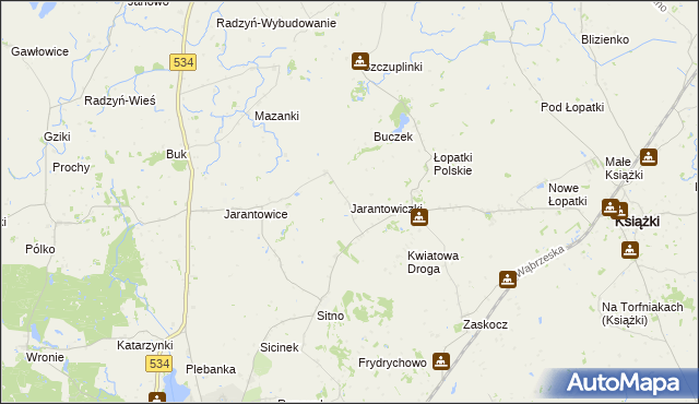 mapa Jarantowiczki gmina Ryńsk, Jarantowiczki gmina Ryńsk na mapie Targeo