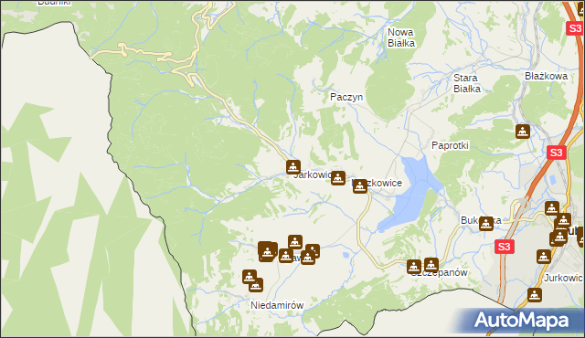 mapa Jarkowice, Jarkowice na mapie Targeo