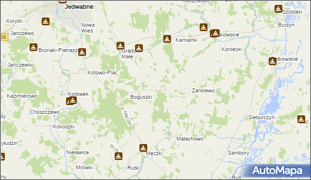 mapa Jarnuty gmina Wizna, Jarnuty gmina Wizna na mapie Targeo