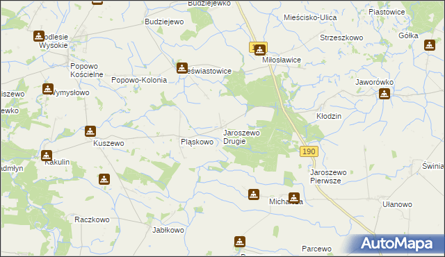 mapa Jaroszewo Drugie, Jaroszewo Drugie na mapie Targeo