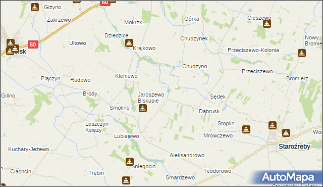 mapa Jaroszewo-Wieś, Jaroszewo-Wieś na mapie Targeo