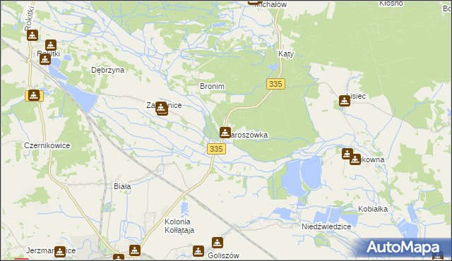 mapa Jaroszówka gmina Chojnów, Jaroszówka gmina Chojnów na mapie Targeo