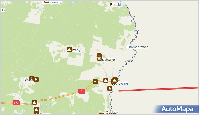 mapa Jaryłówka, Jaryłówka na mapie Targeo