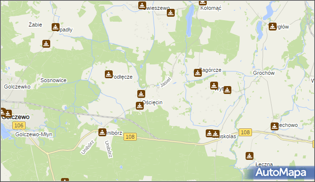 mapa Jasiel gmina Gryfice, Jasiel gmina Gryfice na mapie Targeo