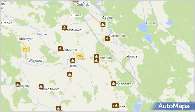 mapa Jasienica gmina Brody, Jasienica gmina Brody na mapie Targeo