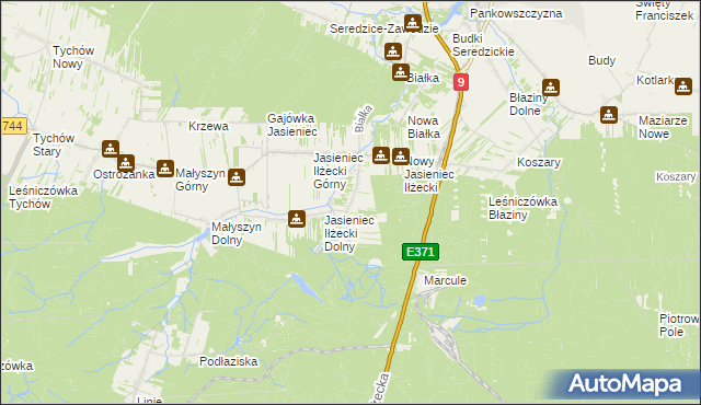 mapa Jasieniec-Maziarze, Jasieniec-Maziarze na mapie Targeo