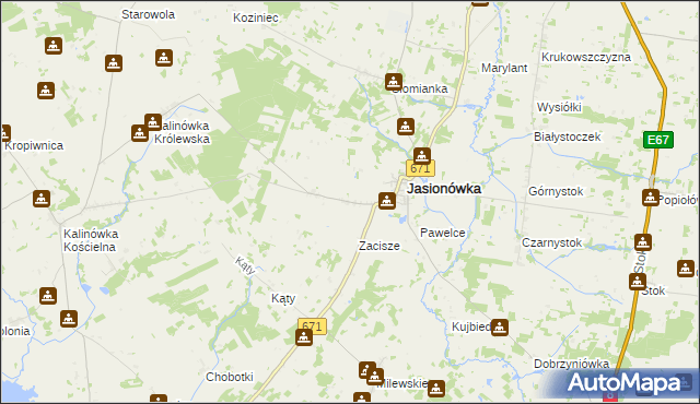 mapa Jasionóweczka, Jasionóweczka na mapie Targeo