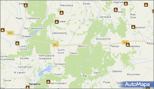 mapa Jasiony, Jasiony na mapie Targeo