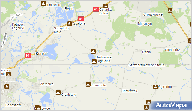 mapa Jaśkowice Legnickie, Jaśkowice Legnickie na mapie Targeo