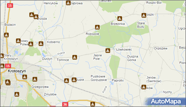 mapa Jasne Pole, Jasne Pole na mapie Targeo