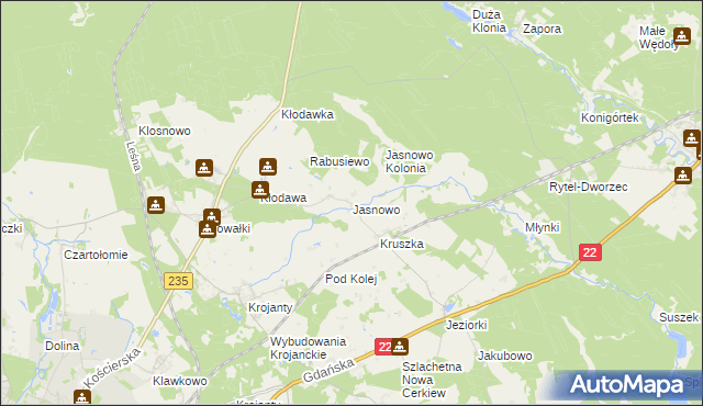 mapa Jasnowo, Jasnowo na mapie Targeo