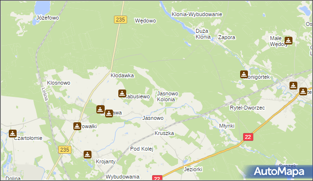 mapa Jasnowo Kolonia, Jasnowo Kolonia na mapie Targeo