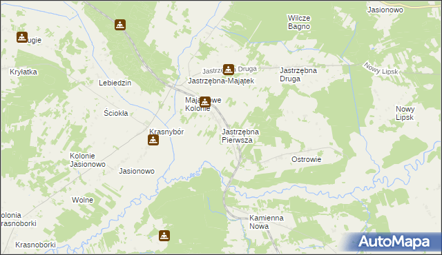 mapa Jastrzębna Pierwsza, Jastrzębna Pierwsza na mapie Targeo