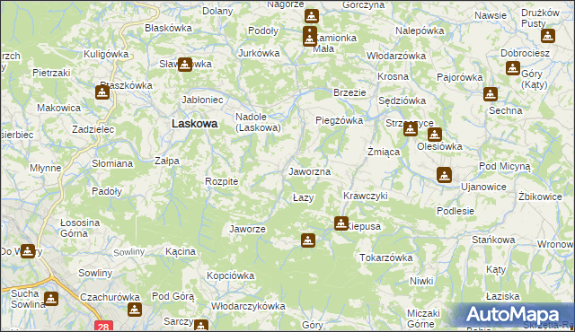 mapa Jaworzna, Jaworzna na mapie Targeo