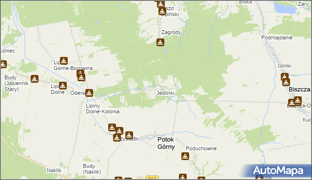 mapa Jedlinki, Jedlinki na mapie Targeo