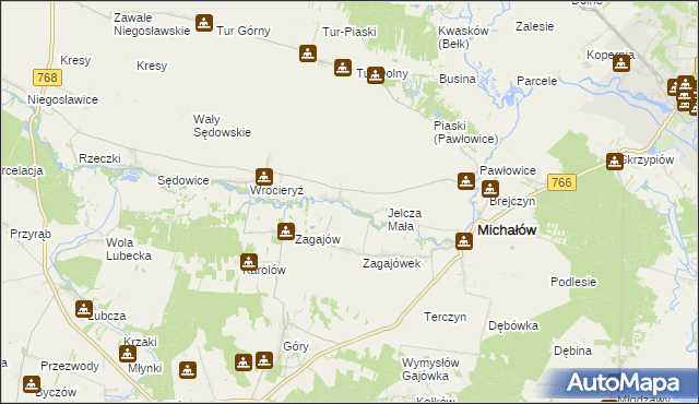 mapa Jelcza Wielka, Jelcza Wielka na mapie Targeo