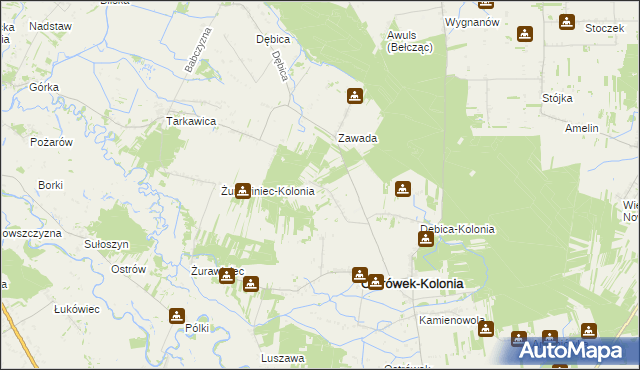 mapa Jeleń gmina Ostrówek, Jeleń gmina Ostrówek na mapie Targeo