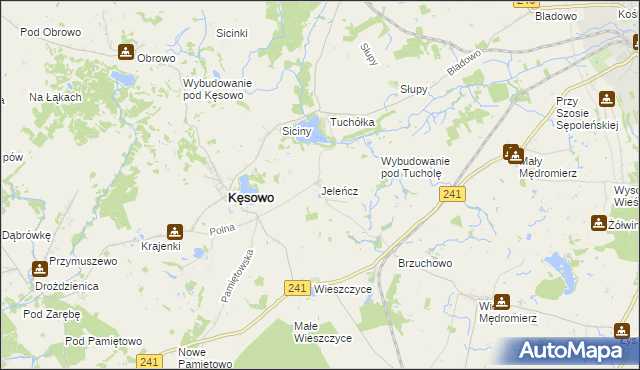 mapa Jeleńcz gmina Kęsowo, Jeleńcz gmina Kęsowo na mapie Targeo