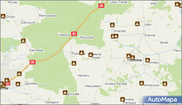 mapa Jelenia Głowa, Jelenia Głowa na mapie Targeo