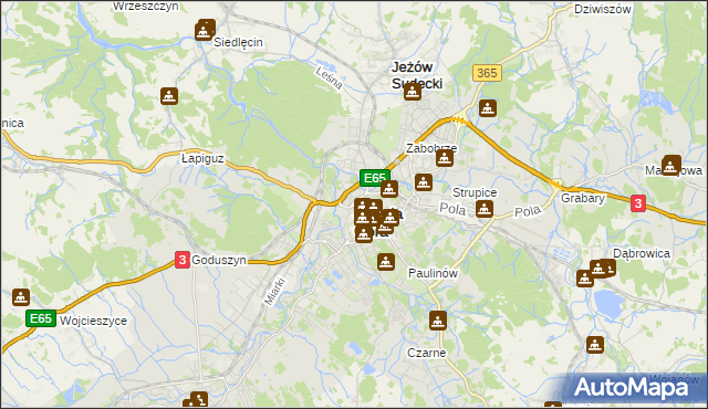 mapa Jelenia Góra, Jelenia Góra na mapie Targeo