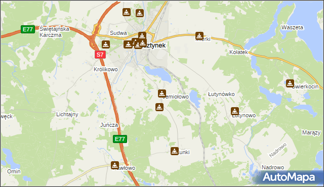 mapa Jemiołowo, Jemiołowo na mapie Targeo