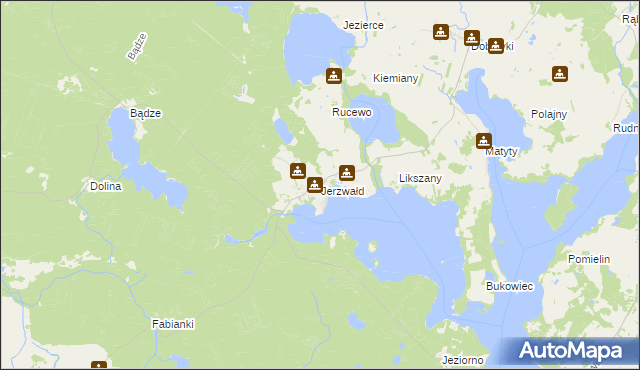 mapa Jerzwałd, Jerzwałd na mapie Targeo