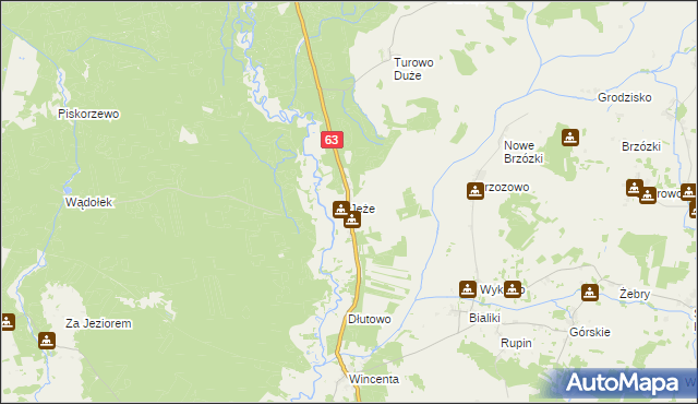 mapa Jeże gmina Pisz, Jeże gmina Pisz na mapie Targeo