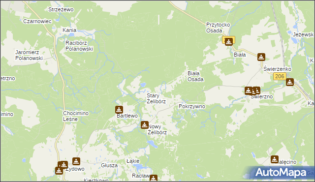 mapa Jeżewo gmina Polanów, Jeżewo gmina Polanów na mapie Targeo