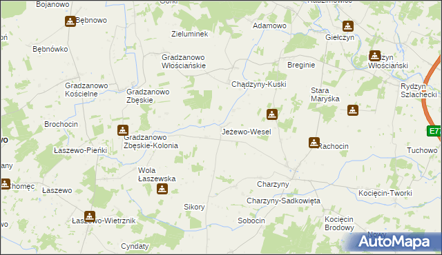 mapa Jeżewo-Wesel, Jeżewo-Wesel na mapie Targeo