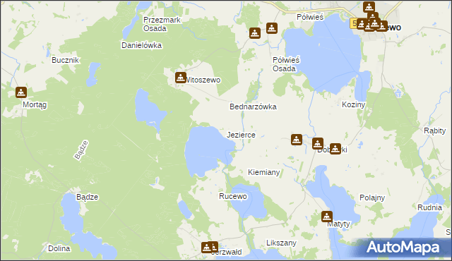 mapa Jezierce gmina Zalewo, Jezierce gmina Zalewo na mapie Targeo