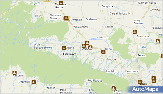 mapa Jeziorko gmina Nowa Słupia, Jeziorko gmina Nowa Słupia na mapie Targeo