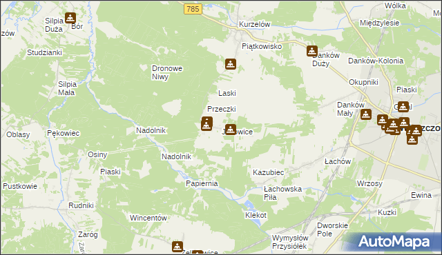 mapa Jeżowice, Jeżowice na mapie Targeo